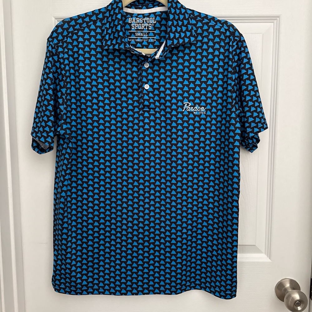 Barstool Sports Men's Blue Triangle-Print Polo